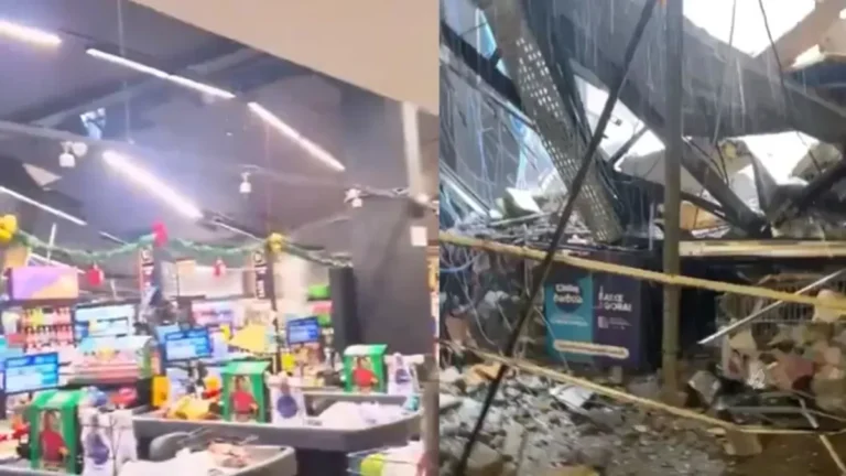 Teto de mercado desaba e deixa 4 feridos na Grande SP