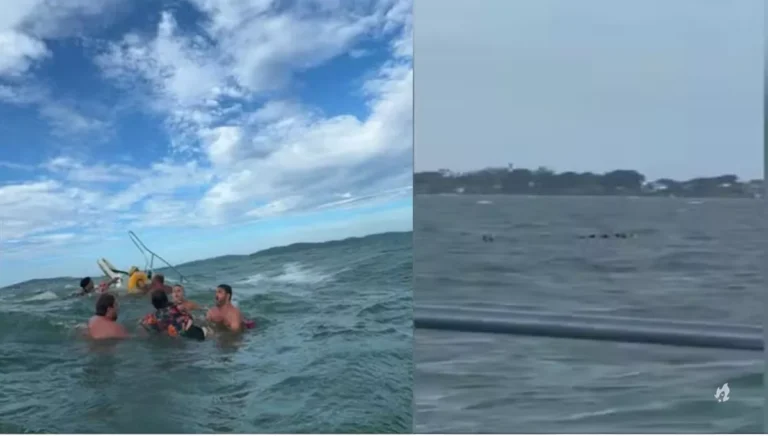 Vídeo: Embarcação naufraga com condutor e 18 passageiros a bordo