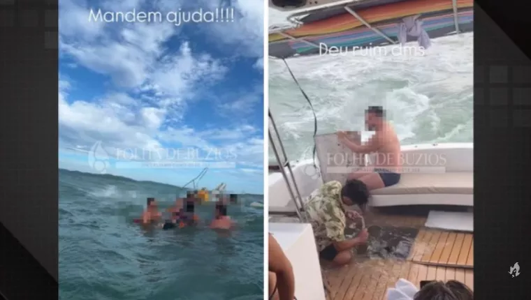 Vídeo: Barco naufraga em Búzios com 19 pessoas; sobreviventes pediram ajuda pela internet