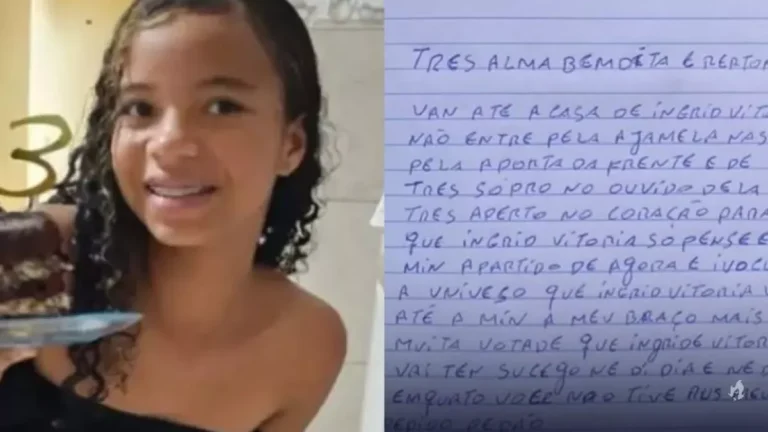 Caso Ingrid Vitória: carta indica ritual para conquistar jovem de 13 anos, sequestrada por vizinho