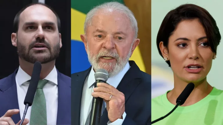 Quaest: Lula aparece à frente de Eduardo e Michelle Bolsonaro em 2º turno