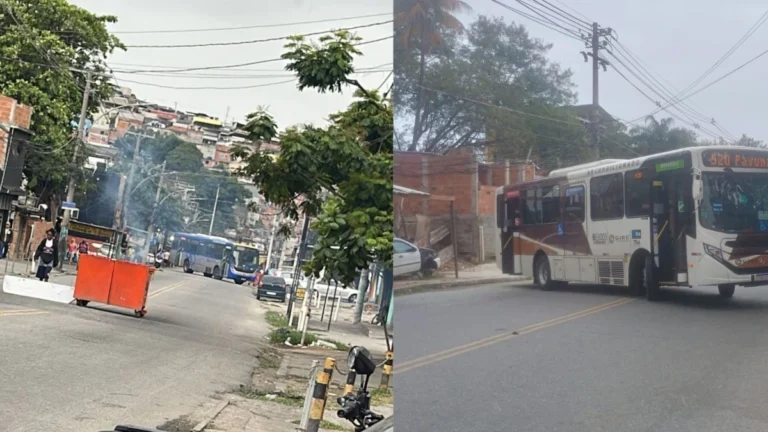 Ônibus são usados como barricadas em Costa Barros e linhas são desviadas
