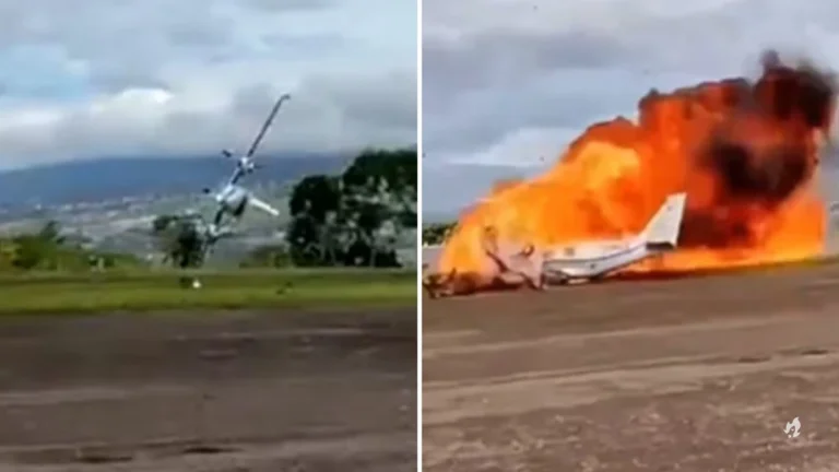 Vídeo: Avião pequeno tenta decolar, capota e explode em solo; piloto morreu na hora