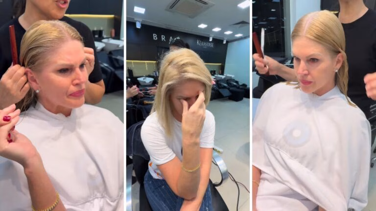 Val Marchiori se emociona ao cortar o cabelo e começar tratamento de câncer