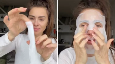 Carolina Dieckmmann testa máscara facial de lesma e reage: 