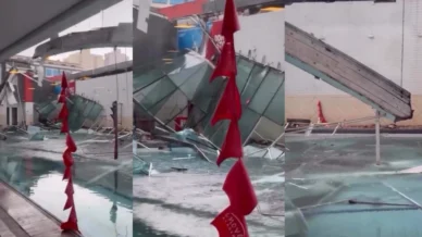 Teto de academia desaba após chuvas e deixa dois feridos no ABC Paulista