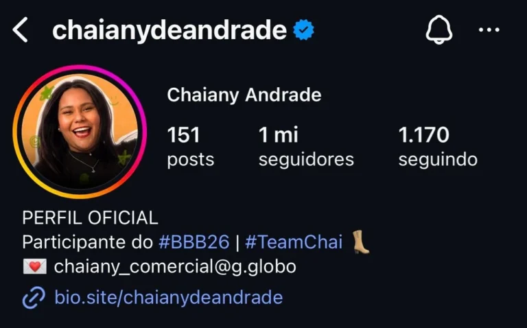 Chaiany é a primeira Pipoca do BBB 26 a atingir 1 milhão de seguidores nas redes