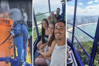 Turistas ficam presos por horas no alto de torre em Balneário Camboriú
