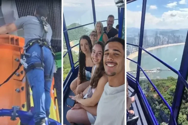 Turistas ficam presos por horas no alto de torre em Balneário Camboriú