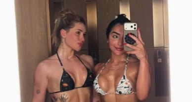 Virginia exibe o shape após sauna ao lado da melhor amiga