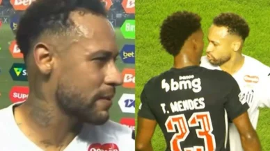 Neymar parte para cima de adversário após jogo: Vamos ver se é homem