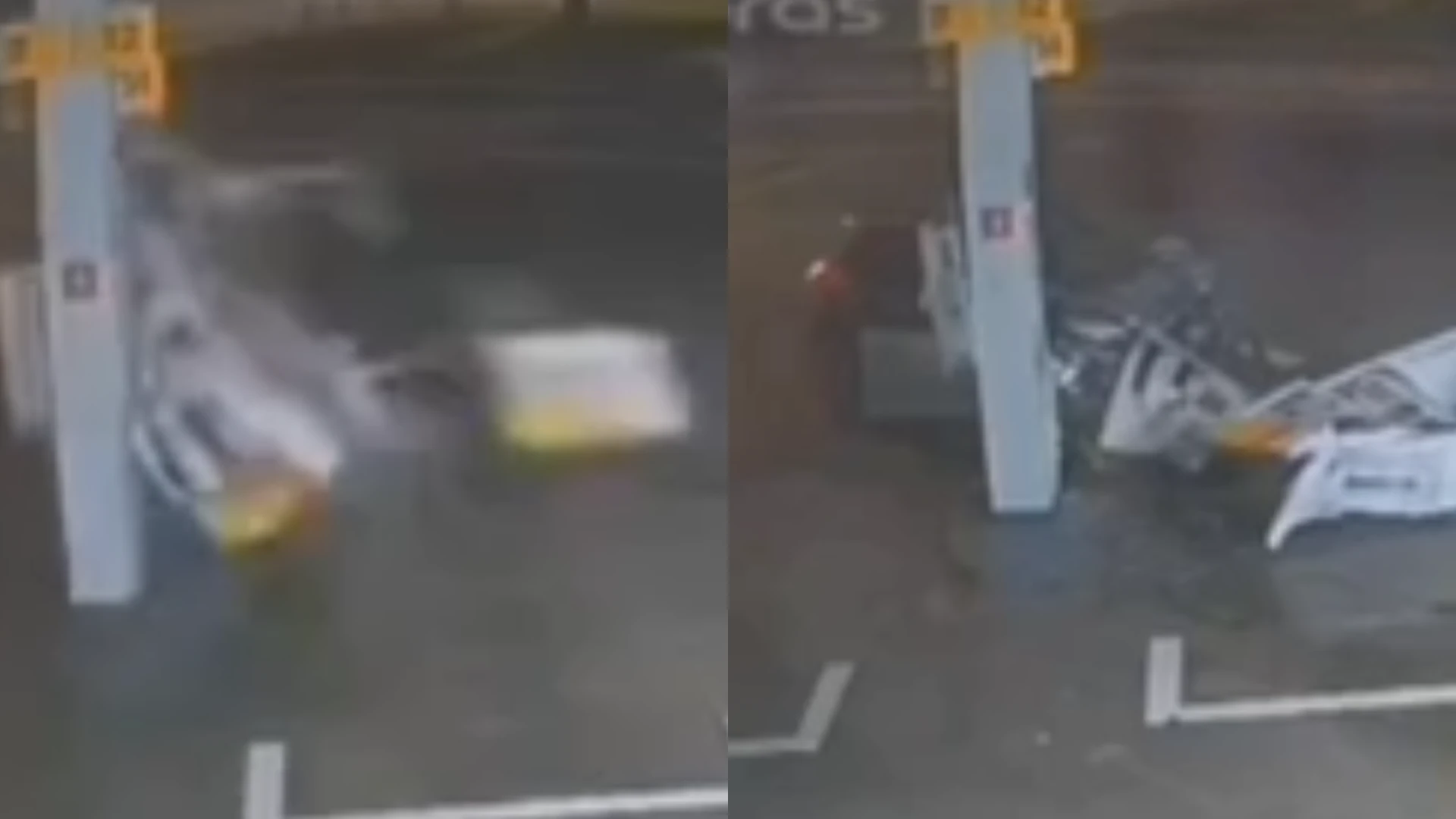 Vídeo: em alta velocidade, carro invade posto de gasolina em SP