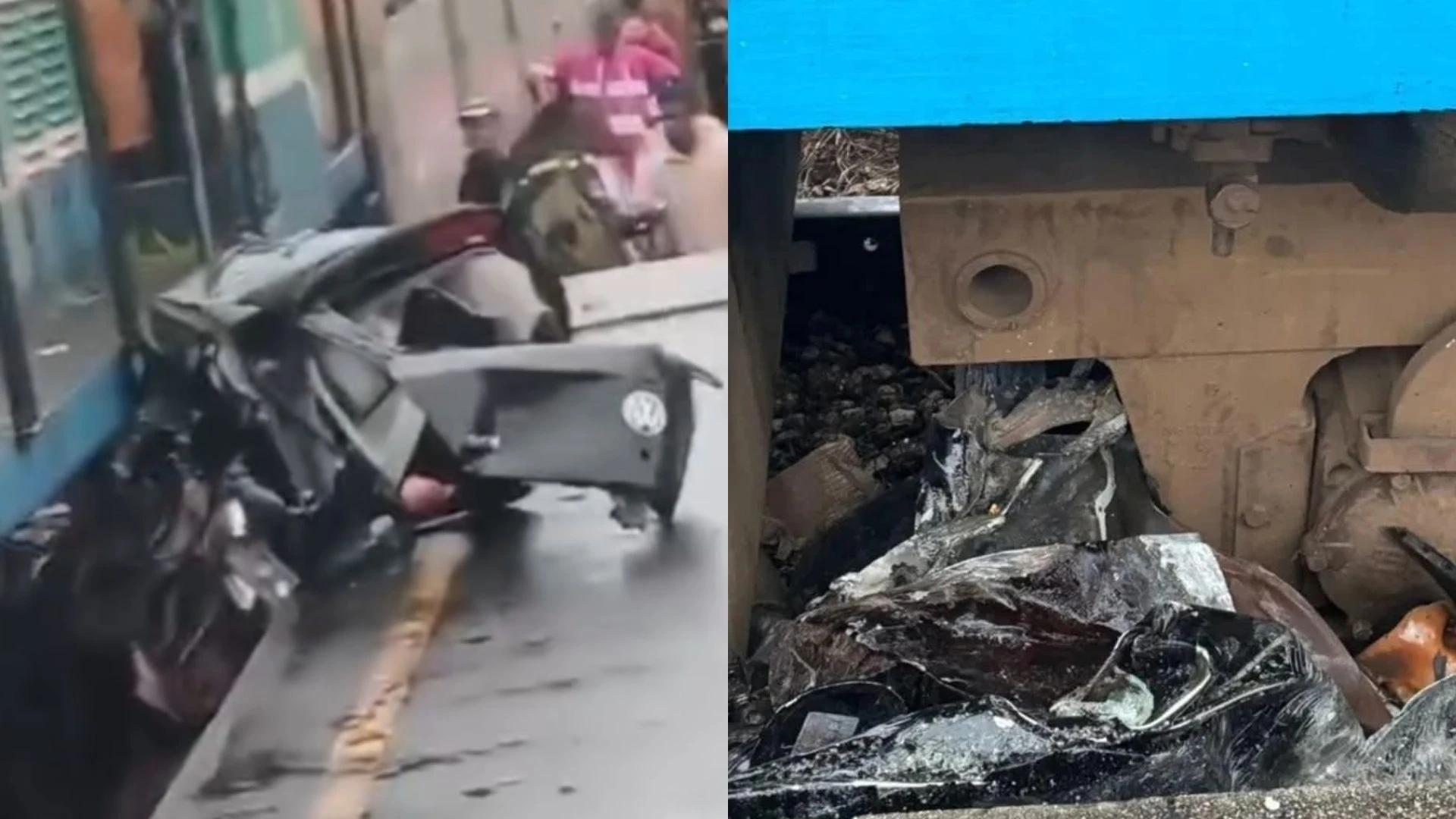 Carro cruza linha férrea, é atingido por trem e dois homens morrem no RJ