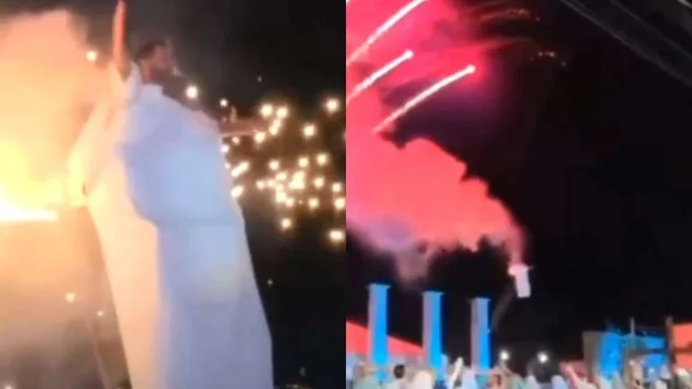 Figurino de Henri Castelli pega fogo durante espetáculo Paixão de Cristo em SP