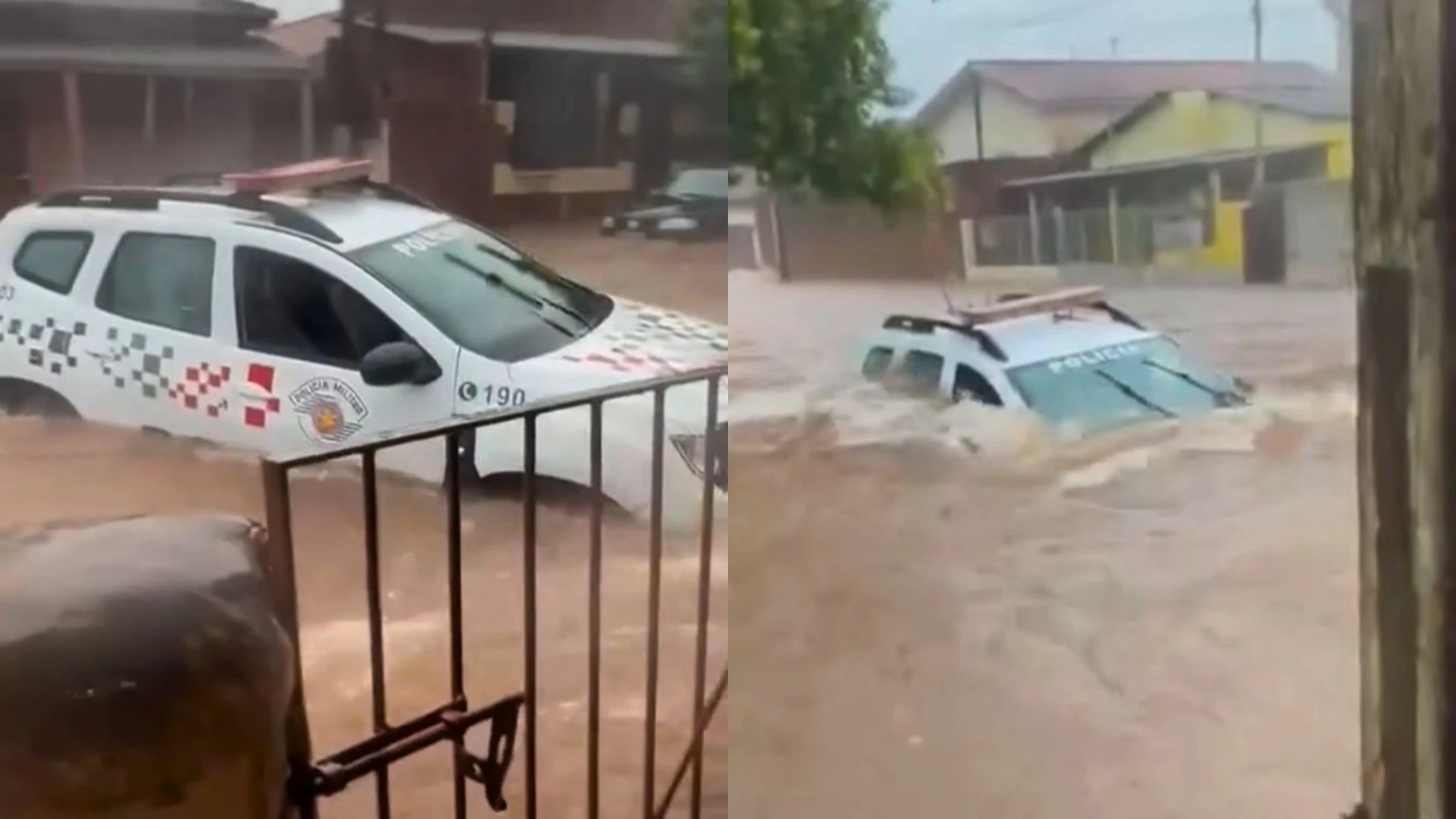Idoso é levado por correnteza, cai em bueiro e desaparece no interior de SP