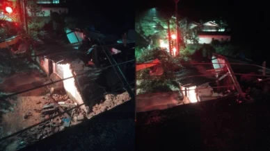 SP: Deslizamento atinge casa em Serra Negra e deixa duas pessoas soterradas