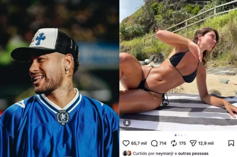 Neymar curte fotos sensuais de influenciadora, é pego no pulo e dispara: ‘Foi sem querer’