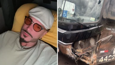 Latino e equipe sofrem acidente de ônibus no interior de São Paulo