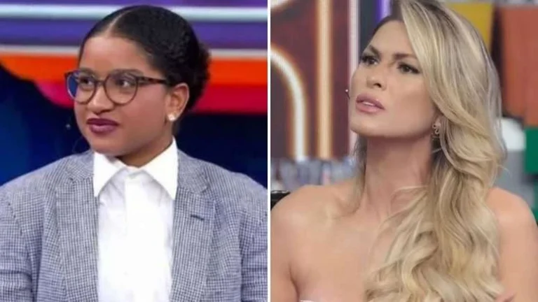 Deboche? Lívia Andrade e Dona Déa reviram o olho para Milena no Domingão: Não foi legal