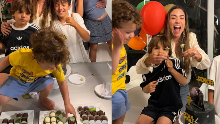 Filho de Rebeca Abravanel diverte a web ao “causar” no aniversário do primo