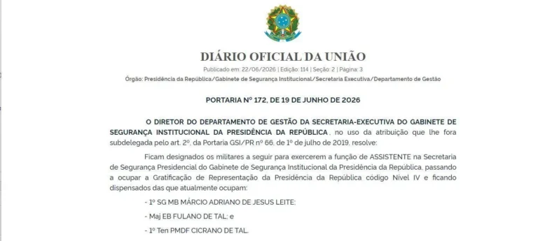 Governo nomeia “Fulano” e “Cicrano de tal” como assistentes do GSI de Lula