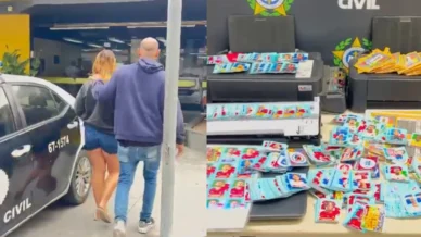Dupla suspeita de produzir e vender figurinhas falsas da Copa é presa no RJ
