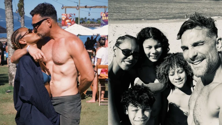 De folga, ator de “Quem Ama Cuida” aproveita dia de sol em família
