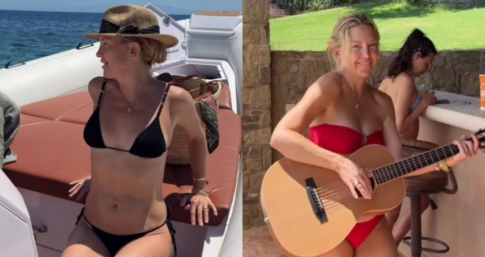 Kate Hudson curte férias na Grécia e compartilha fotos em família