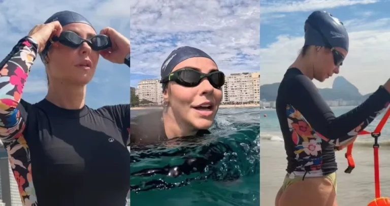 Paolla Oliveira se desafia com nado em alto-mar: “Aprender algo novo”
