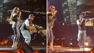 Rihanna volta aos palcos com participação em show de Jay-Z