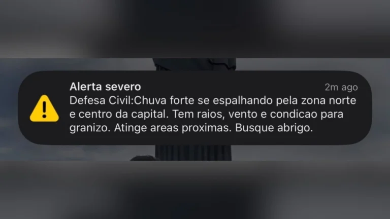 Defesa Civil emite alerta severo para chuva forte, raios e ventos em SP