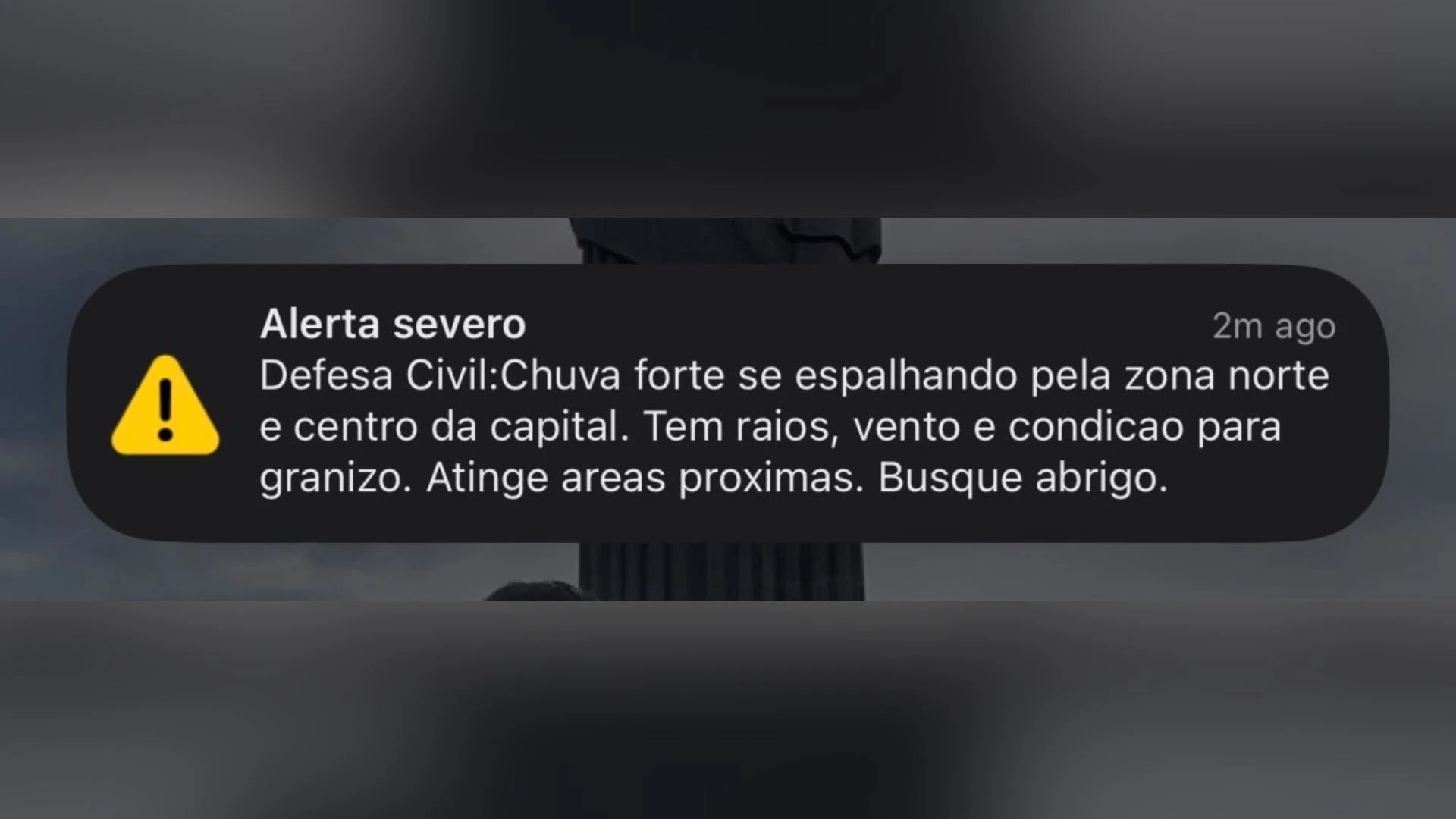 Defesa Civil emite alerta severo para chuva forte, raios e ventos em SP