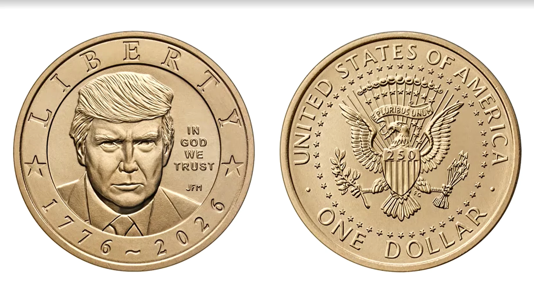Moeda com imagem de Trump começa a ser vendida nos EUA