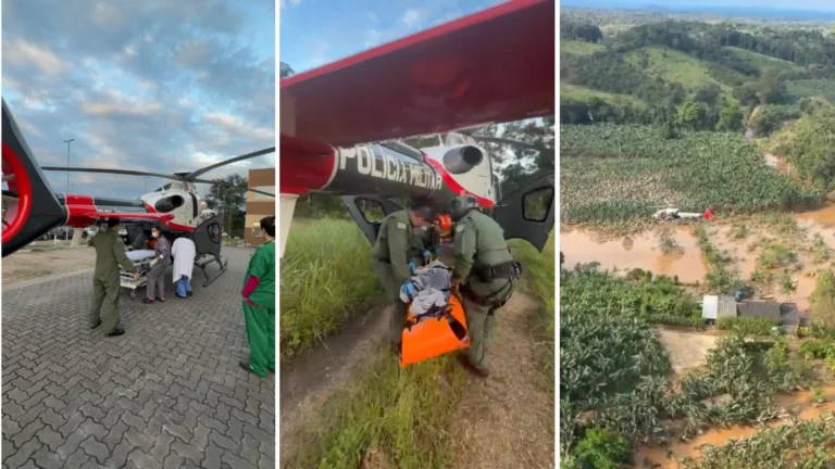 Vídeo: Idoso de 100 anos é resgatado após ficar ilhado por chuvas em SP