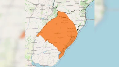 Inmet emite alerta de perigo para tempestade no Sul nesta quinta-feira (8)