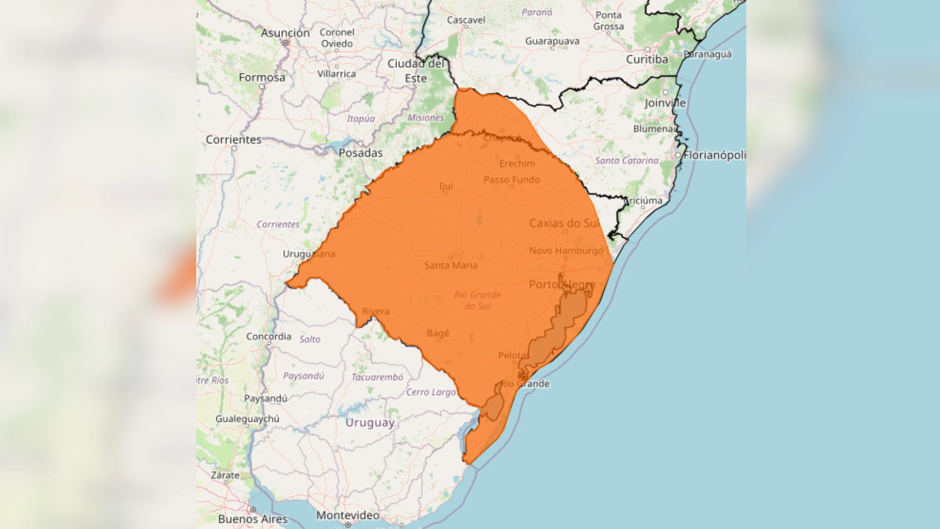 Inmet emite alerta de perigo para tempestade no Sul nesta quinta-feira (8)
