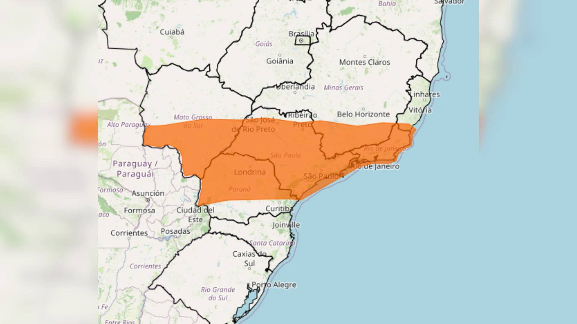 Inmet emite alerta laranja de perigo para tempestade em 6 estados